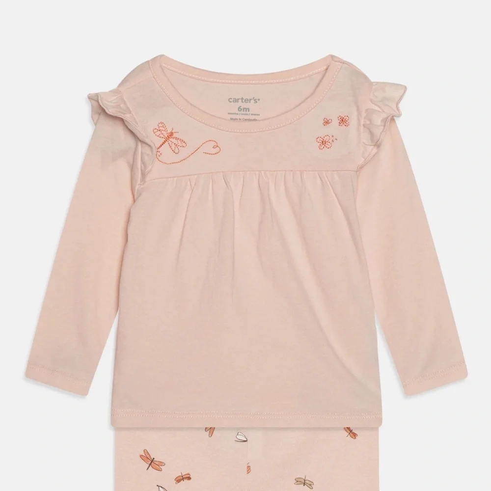 Long Sleeve Pink Dragonfly Top